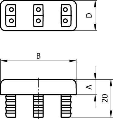 Profilé de protection côté et angle 40, rainure 8
